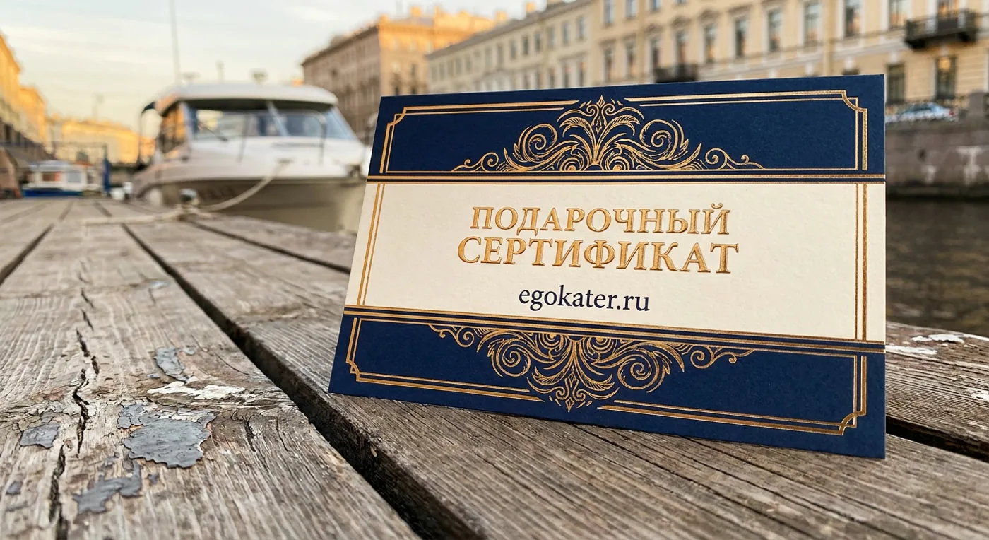 Сертификат на прогулку на катере — оформление онлайн, доставка в день заказа
