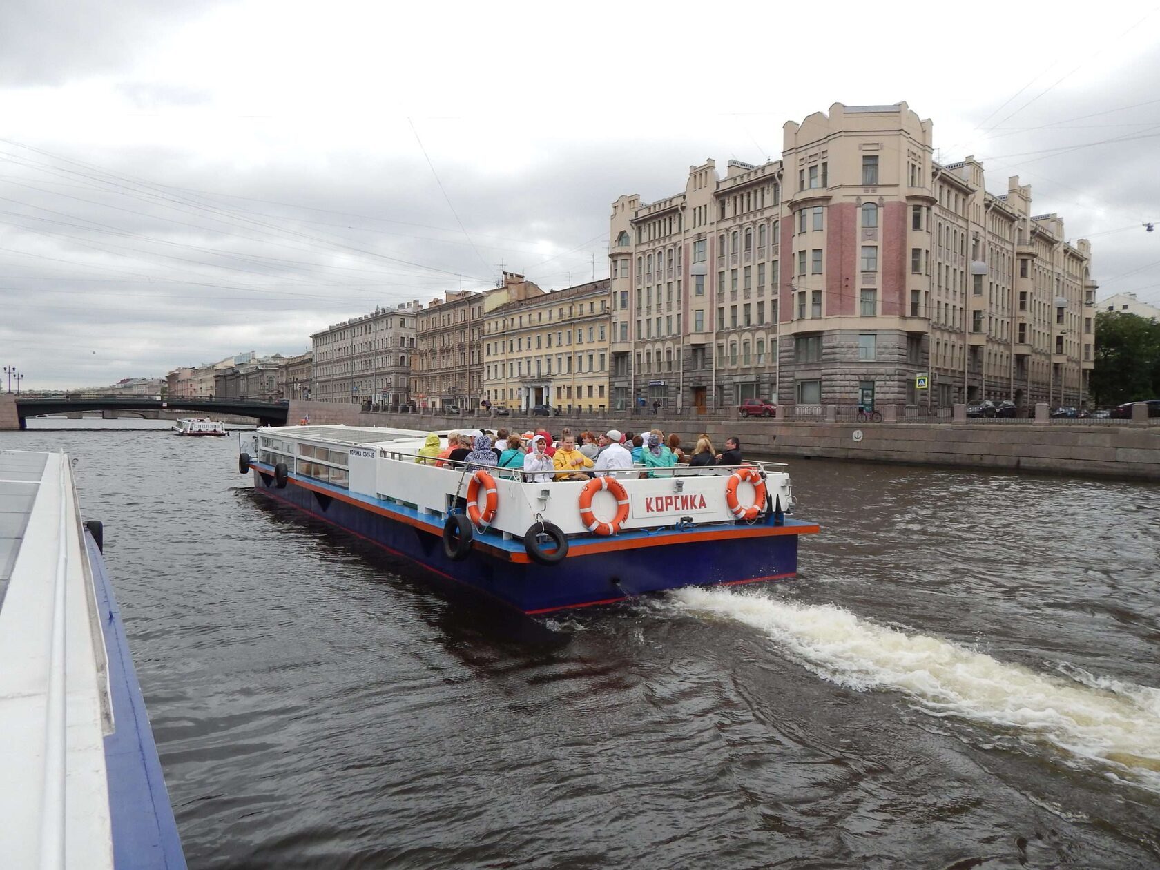 Наш теплоход «Корсика» у собственного причала в Санкт-Петербурге